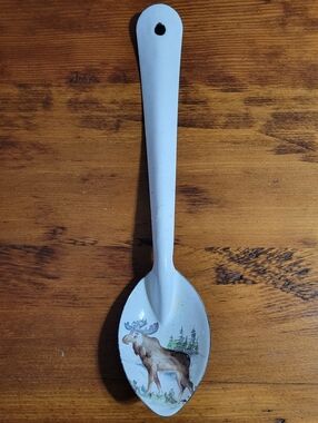 Vintage Enamel Moose Spoon